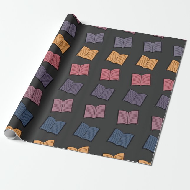 Papier Cadeau Motif de livre (Déroulé)