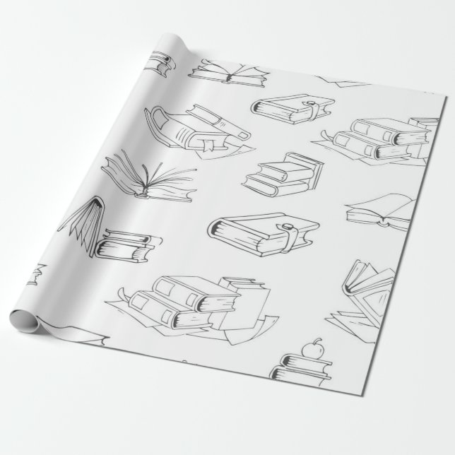 Papier Cadeau Motif de livre (Déroulé)