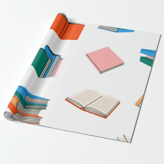 Papier Cadeau Motif de livre (Déroulé)