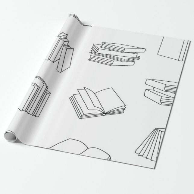 Papier Cadeau Motif de livre (Déroulé)