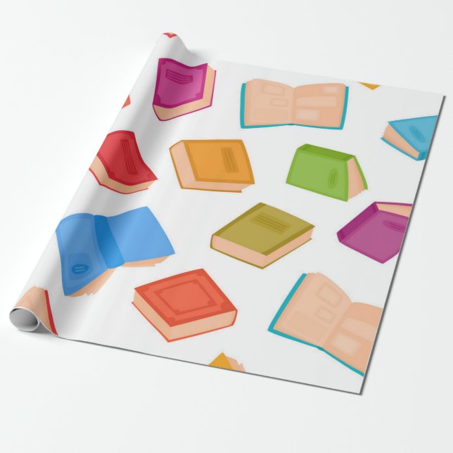 Papier Cadeau Motif de livre (Déroulé)