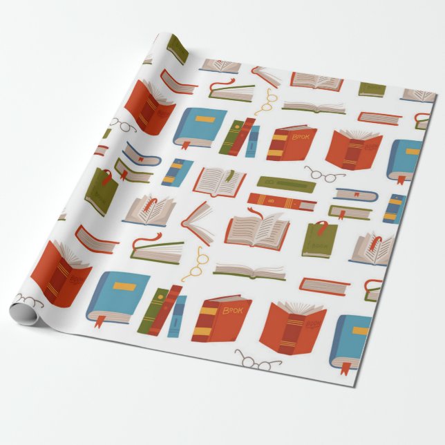 Papier Cadeau Motif de livre (Déroulé)