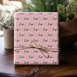 Papier Cadeau Motif de logo d'entreprise de bureau simple - Rose