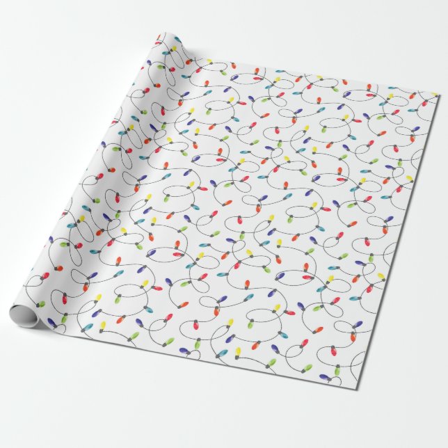 Papier Cadeau Motif de lumières de Noël (Déroulé)