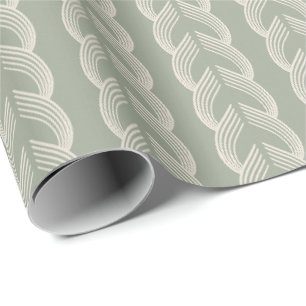 Papier Cadeau Motif de luxe Art déco à arche de couleur vert sau