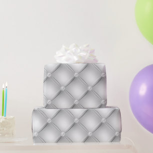 Papier Cadeau Motif de luxe en diamant blanc rehaussé