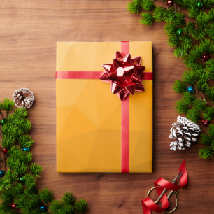 Papier Cadeau Motif de maillage géométrique à dégradé orange