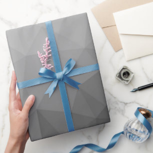 Papier Cadeau Motif de maillage géométrique dégradé gris