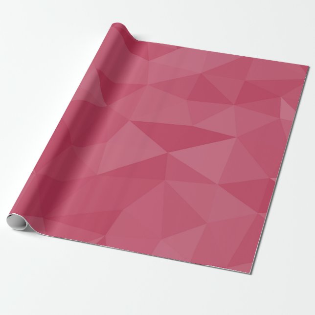 Papier Cadeau motif de maillage géométrique rose rose (Déroulé)