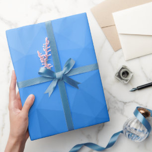 Papier Cadeau Motif de maille géométrique à dégradé bleu clair