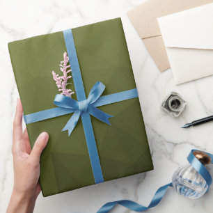 Papier Cadeau Motif de maille géométrique à dégradé de vert fonc