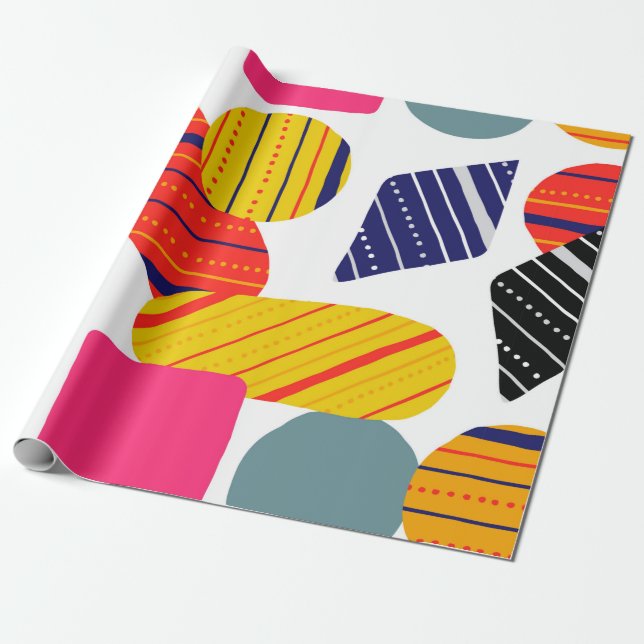 Papier Cadeau Motif de main abstraite sans couture. Vint (Déroulé)