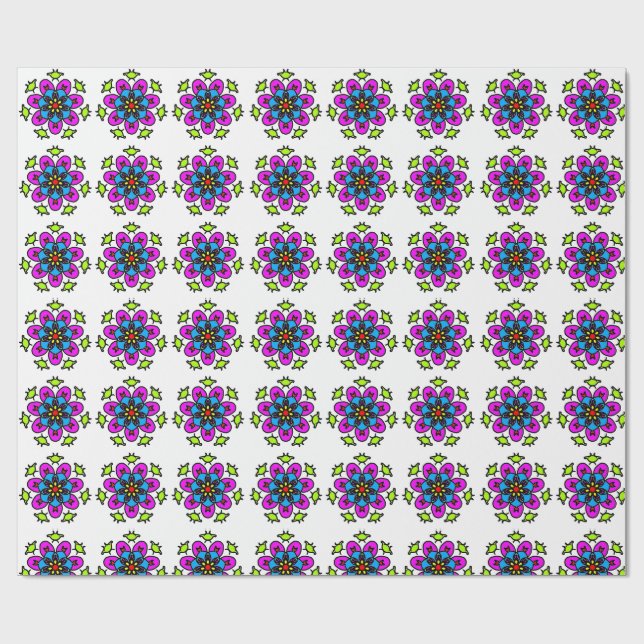 Papier Cadeau Motif de mandala floral (Plat)
