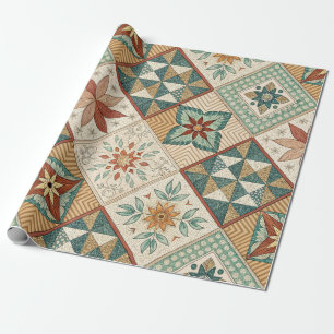 Papier Cadeau Motif de maquillage en diamant rustique - Géométri
