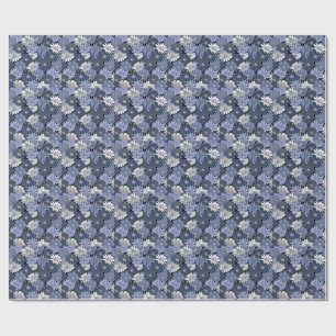 Papier Cadeau Motif de marguerite bleu et blanc