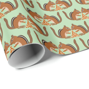 Papier Cadeau Motif de Mariage de automne de Chipmunks mignons