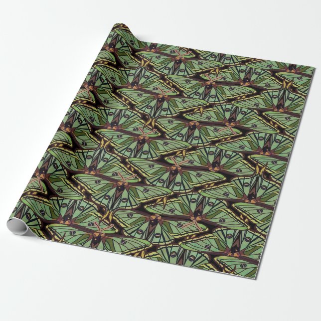 Papier Cadeau Motif de mite de Luna d'Espagnol (Déroulé)
