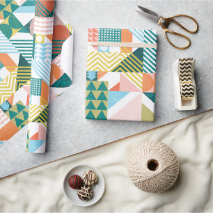 Papier Cadeau Motif de monde de forme