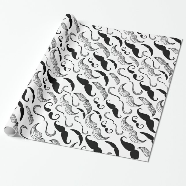 Papier Cadeau Motif de moustache (Déroulé)