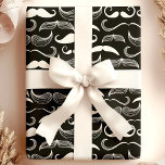 Papier Cadeau Motif de moustache noir et blanc hipster tendance<br><div class="desc">Ce papier d'emballage motif de moustache noir et blanc hipster tendance apporte une touche amusante et originale à votre emballage cadeau. Les illustrations de moustache noire élégante sur fond blanc propre font de ce papier d'emballage un choix parfait pour les événements sur le thème hipster, les anniversaires ou toute occasion...</div>