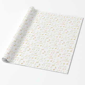 Papier Cadeau motif de musique dorée