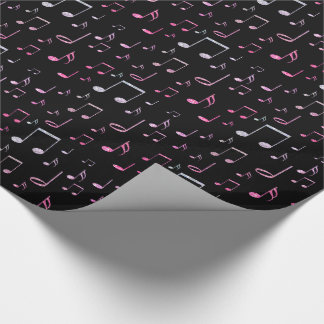 Papier Cadeau motif de musique en noir