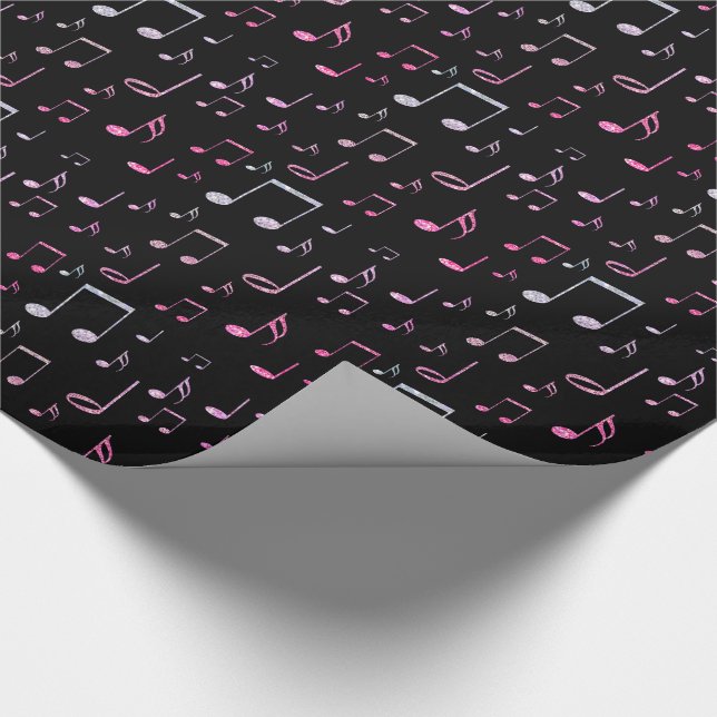 Papier Cadeau motif de musique en noir (Coin)