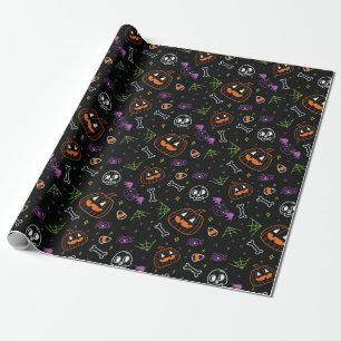 Papier Cadeau Motif de Neon Fun Halloween