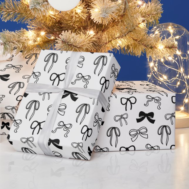 Papier Cadeau Motif de Noël à ruban (Vacances)