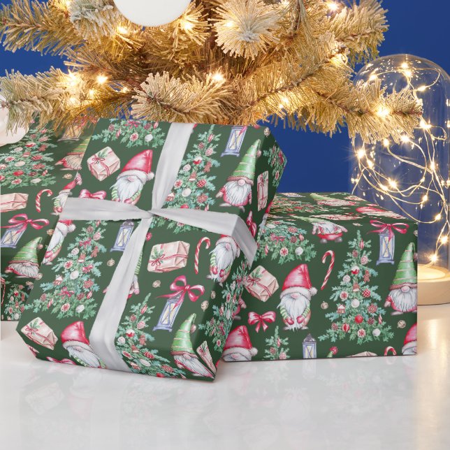 Papier Cadeau Motif de Noël Aquarelle cadeau (Vacances)