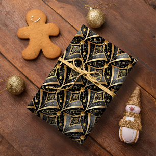 Papier Cadeau Motif de Noël Black Gold #15 ID1009