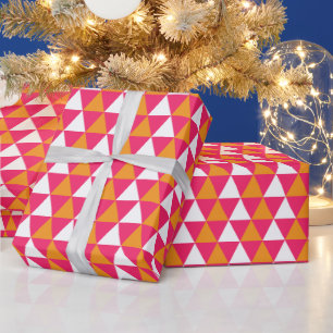 Papier Cadeau Motif de Noël blanc rose