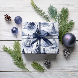 Papier Cadeau Motif de Noël bleu #3 ID1009