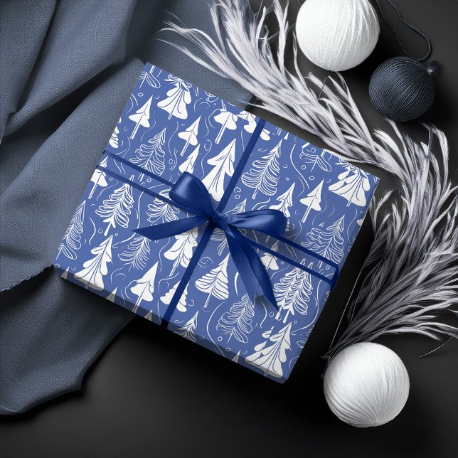 Papier Cadeau Motif de Noël bleu #6 ID1009 (Créateur téléchargé)