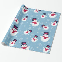 Motif De Noël Bleu Avec Snowmen Et Snowflakes