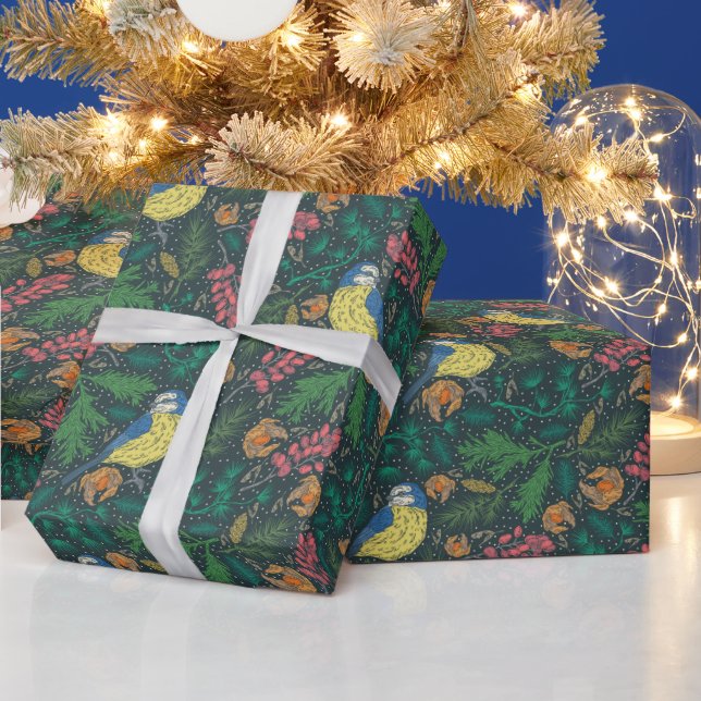 Papier Cadeau Motif de Noël Bluebird (Vacances)