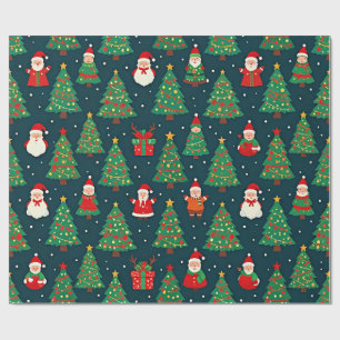 Papier Cadeau Motif de Noël Coloré,
