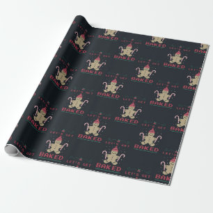 Papier Cadeau Motif de Noël de l'homme de pain d'épice