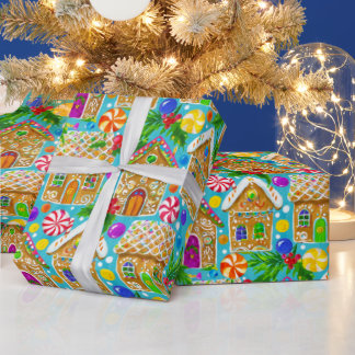 Papier Cadeau Motif de Noël de pain d'épices
