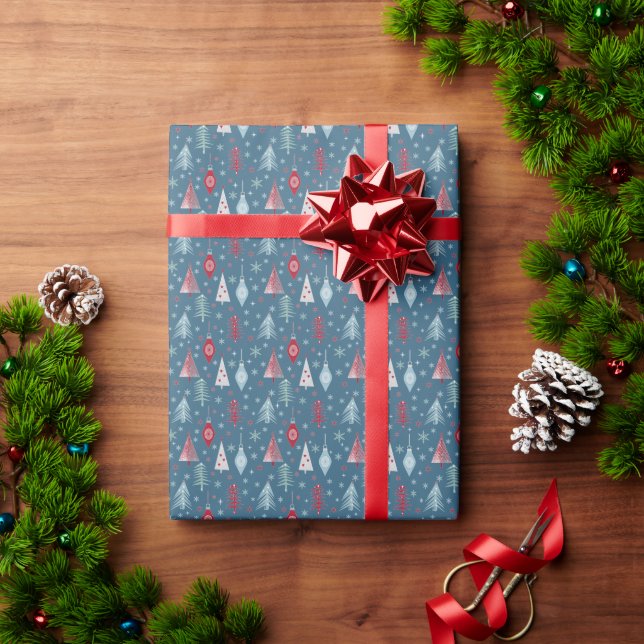 Papier Cadeau Motif de Noël d'hiver. (Cadeau de vacances)