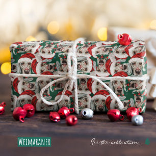 Papier Cadeau Motif de Noël drôle de Weimaraner