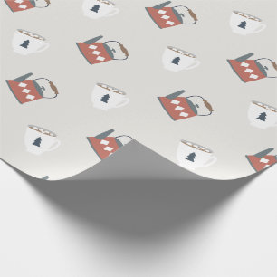 Papier Cadeau Motif de Noël du café et des fêtes de Mug