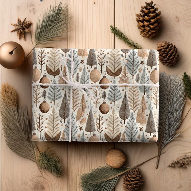 Papier Cadeau Motif de Noël Earth Tones #25 ID1009 (Créateur téléchargé)