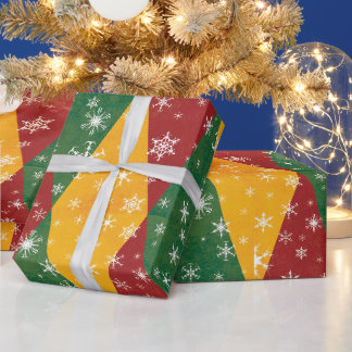 Papier Cadeau Motif de Noël en flocon de neige Diamon pour les v