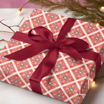 Motif de Noël floral rouge moderne et audacieux