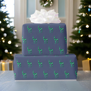 Papier Cadeau Motif de Noël Gemstone Crystal Reindeer