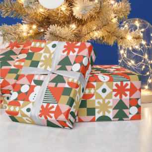 Papier Cadeau Motif de Noël géométrique Abstrait