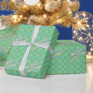 Papier Cadeau Motif de Noël géométrique - Personnalisé