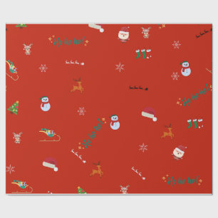 Papier Cadeau Motif de Noël HO ! Oh ! Oh !