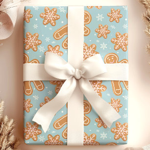 Papier Cadeau Motif de Noël pour homme en pain d'épices Cookies